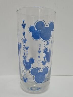 Blue Mickey Mouse Character Pattern Tall Drinking Glass 16oz